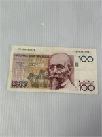 Belgium 100 Frank Cent Bank Note