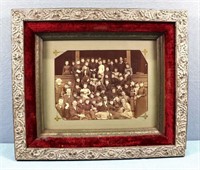Excellent 19th C. Group Photo in Gesso Frame