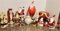 Santa Claus Figures, wood, resin, plastic