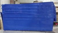 Blue Plastic Storage Bins, 9.5" x 21" x 8"
