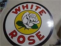 White Rose 24" Reproduction  Metal Sign