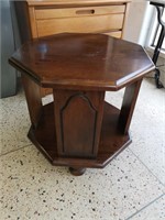 Vintage wooden octagon side table.