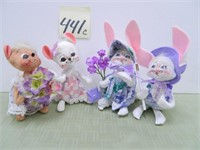 (4) Annalee Easter Mice Dolls