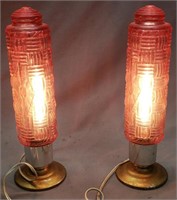 Pair of Art Deco Pink Table Lamps