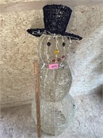Large lighted snowman yard ornament