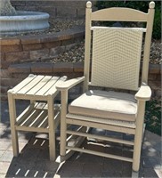 11 - PORCH / PATIO ROCKING CHAIR W/ SMALL TABLE
