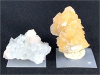 Apophyllite Stilbite & Calcite Specimens