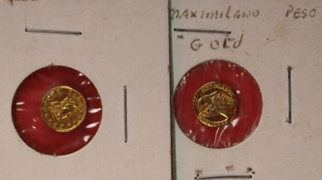 2pc Gold Coins; 1856 1/4 California Gold Coin