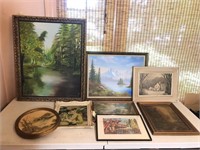 Lot of Vintage Artwork Landscape Paintings