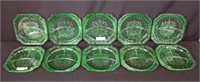 Set of Jeannette Glass Adam Green Grill Plates