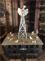 Farm Scene with Windmill