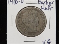 1910 P BARBER HALF DOLLAR 90%