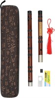 C Key Bamboo Flute with Case  Gold and Wood Body