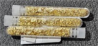 3 Large Vials of Gold Flakes Foil