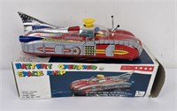 Battery Operated Space Ship Tin Toy