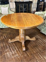 Oak Round Dining Table ~ Shows wear 42 R X 30 H