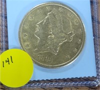 1893-S $20 LIBERTY GOLD DOUBLE EAGLE COIN