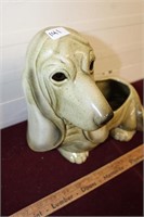M/C Ceramic Hound Dog Planter