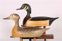 Pair of Hen & Drake Wood Duck Decoys by Jim Slack
