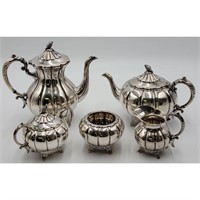 Heavy Hand-crafted Japanese Silver Tea Set 2881 G
