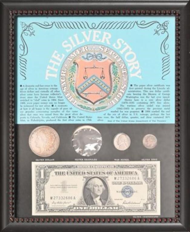 The Silver Story Framed Currency And Coins