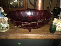RUBY RED CENTERPIECE BOWL