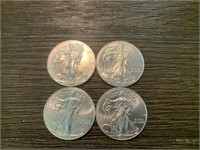 (4) 2015 Silver Dollars