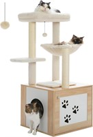 PETEPELA Wood Cat Tree Large 46-Wood Beige