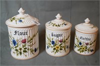 3pc Canister Set ~ As Found (2 Cracked)