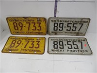 2 pair of SASK license plates