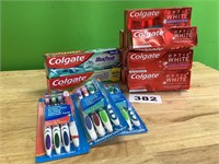 Colgate Optic White & Toothbrushes lot of 15