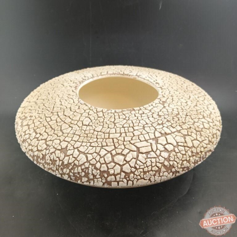 MCM Art Pottery White Crackle Anemone Vase