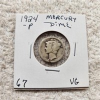 1924P Mercury Dime VG