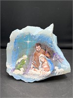 Hand painted stone nativity painted