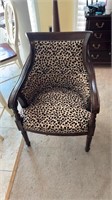 Leopard print barrel style armchair
