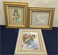 Three framed DeGrazia prints