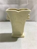 USA FERN LEAF ART DECO CREAM VASE 7”***