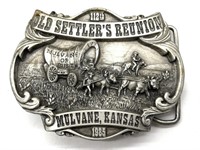 Mulvane, KS Old Settlers 1985 Belt Buckle