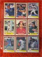 Lot of 9 Fleer & Donruss Baseball Cards