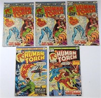 (5) MARVEL THE HUMAN TORCH COMIC BOOKS