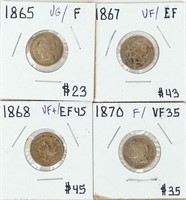 Coin 4 Great 3 Cent Nickels In One Lot