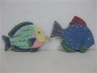 Two Fish Wall Decor Items Largest 11"x 7"