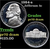 Proof 1984-s Jefferson Nickel 5c Graded pr70 dcam