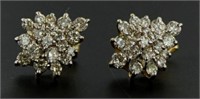 14kt Gold Brilliant 2.00 ct Diamond Earrings