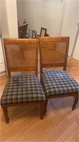 2 dining chairs, cane back, seats need cleaned