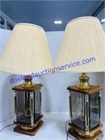 Pair of Ornate Glass Table Lamps