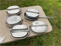 5- Aluminum mess kits- some marked US