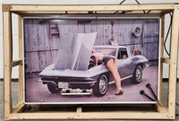 1964 Corvette Stingray With Girl Neon Sign