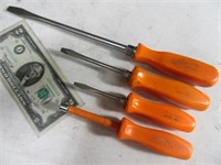 4pc Orange Handle SNAP ON ScrewDrivers