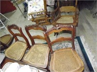 8X$ Complimentary Cane Seated Dining Chairs